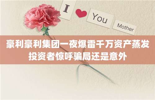 豪利豪利集团一夜爆雷千万资产蒸发投资者惊呼骗局还是意外