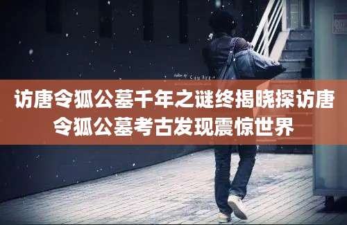访唐令狐公墓千年之谜终揭晓探访唐令狐公墓考古发现震惊世界