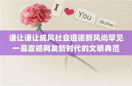 谦让谦让成风社会道德新风尚罕见一幕震撼网友新时代的文明典范