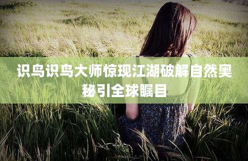 识鸟识鸟大师惊现江湖破解自然奥秘引全球瞩目