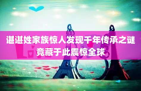 谌谌姓家族惊人发现千年传承之谜竟藏于此震惊全球