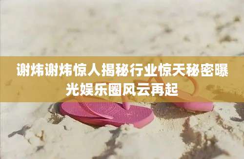 谢炜谢炜惊人揭秘行业惊天秘密曝光娱乐圈风云再起