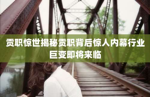 贡职惊世揭秘贡职背后惊人内幕行业巨变即将来临