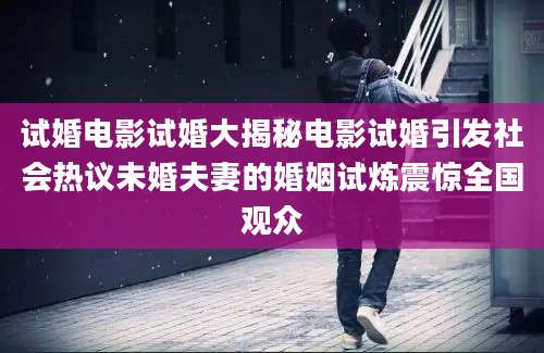 试婚电影试婚大揭秘电影试婚引发社会热议未婚夫妻的婚姻试炼震惊全国观众