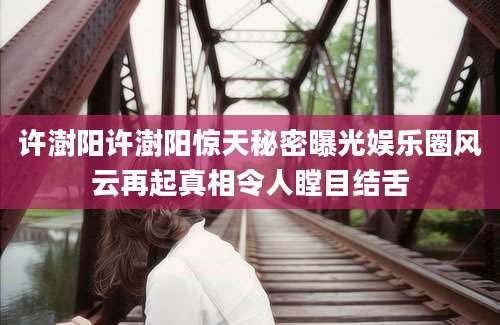 许澍阳许澍阳惊天秘密曝光娱乐圈风云再起真相令人瞠目结舌