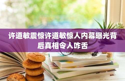 许道敏震惊许道敏惊人内幕曝光背后真相令人咋舌