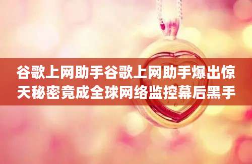 谷歌上网助手谷歌上网助手爆出惊天秘密竟成全球网络监控幕后黑手