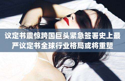 议定书震惊跨国巨头紧急签署史上最严议定书全球行业格局或将重塑