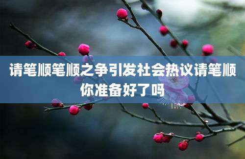 请笔顺笔顺之争引发社会热议请笔顺你准备好了吗