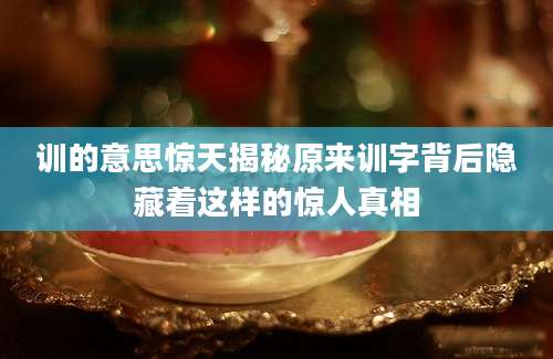 训的意思惊天揭秘原来训字背后隐藏着这样的惊人真相