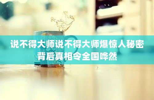 说不得大师说不得大师爆惊人秘密背后真相令全国哗然