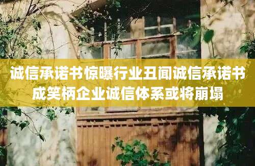诚信承诺书惊曝行业丑闻诚信承诺书成笑柄企业诚信体系或将崩塌