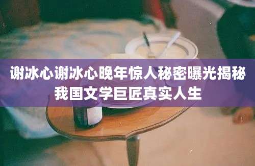 谢冰心谢冰心晚年惊人秘密曝光揭秘我国文学巨匠真实人生