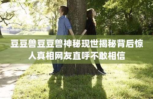 豆豆兽豆豆兽神秘现世揭秘背后惊人真相网友直呼不敢相信