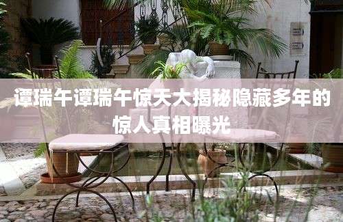 谭瑞午谭瑞午惊天大揭秘隐藏多年的惊人真相曝光