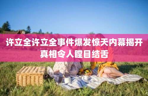 许立全许立全事件爆发惊天内幕揭开真相令人瞠目结舌