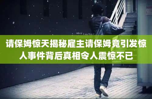 请保姆惊天揭秘雇主请保姆竟引发惊人事件背后真相令人震惊不已