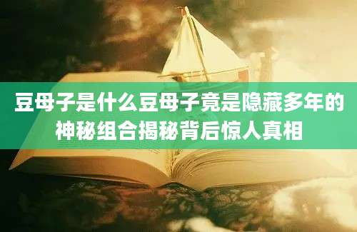 豆母子是什么豆母子竟是隐藏多年的神秘组合揭秘背后惊人真相