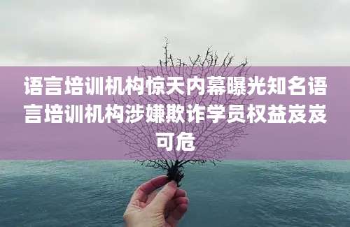 语言培训机构惊天内幕曝光知名语言培训机构涉嫌欺诈学员权益岌岌可危