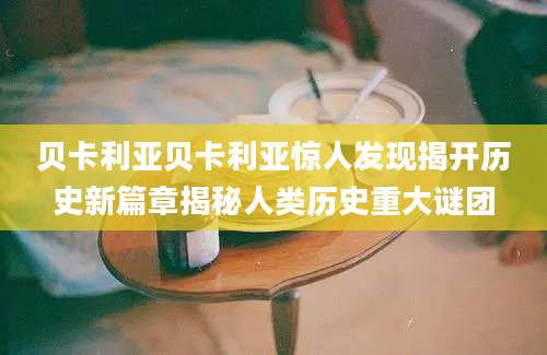 贝卡利亚贝卡利亚惊人发现揭开历史新篇章揭秘人类历史重大谜团