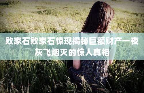 败家石败家石惊现揭秘巨额财产一夜灰飞烟灭的惊人真相