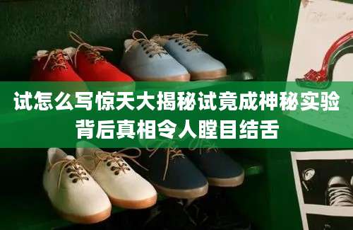 试怎么写惊天大揭秘试竟成神秘实验背后真相令人瞠目结舌