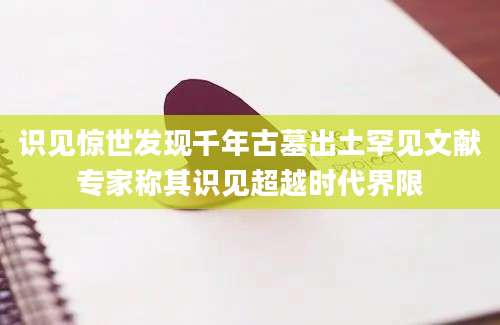 识见惊世发现千年古墓出土罕见文献专家称其识见超越时代界限
