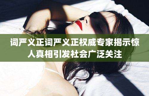 词严义正词严义正权威专家揭示惊人真相引发社会广泛关注