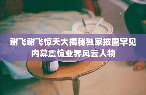 谢飞谢飞惊天大揭秘独家披露罕见内幕震惊业界风云人物