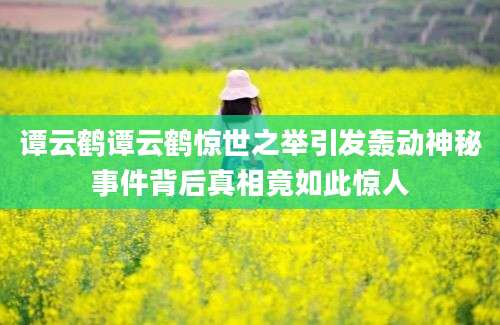 谭云鹤谭云鹤惊世之举引发轰动神秘事件背后真相竟如此惊人