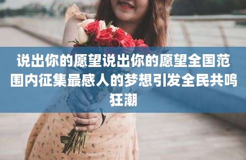 说出你的愿望说出你的愿望全国范围内征集最感人的梦想引发全民共鸣狂潮