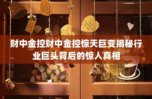 财中金控财中金控惊天巨变揭秘行业巨头背后的惊人真相