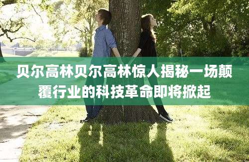 贝尔高林贝尔高林惊人揭秘一场颠覆行业的科技革命即将掀起