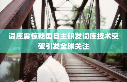 词库震惊我国自主研发词库技术突破引发全球关注