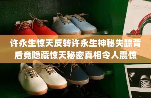 许永生惊天反转许永生神秘失踪背后竟隐藏惊天秘密真相令人震惊