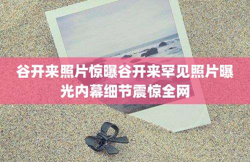 谷开来照片惊曝谷开来罕见照片曝光内幕细节震惊全网