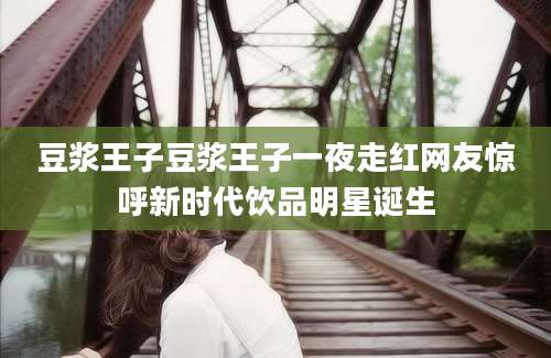豆浆王子豆浆王子一夜走红网友惊呼新时代饮品明星诞生