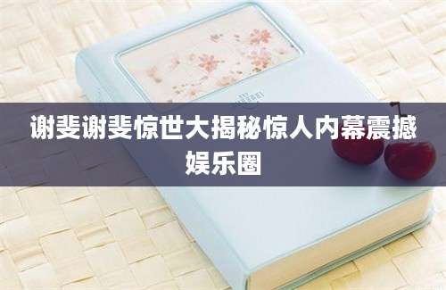 谢斐谢斐惊世大揭秘惊人内幕震撼娱乐圈