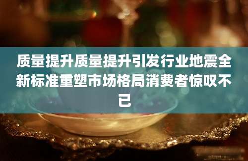 质量提升质量提升引发行业地震全新标准重塑市场格局消费者惊叹不已