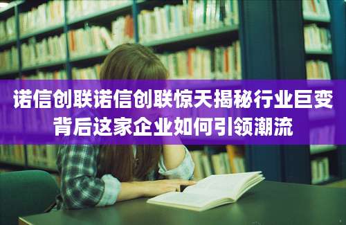 诺信创联诺信创联惊天揭秘行业巨变背后这家企业如何引领潮流