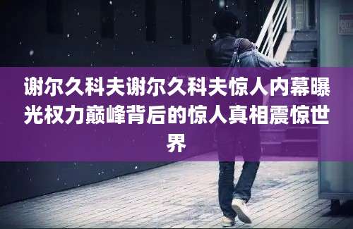 谢尔久科夫谢尔久科夫惊人内幕曝光权力巅峰背后的惊人真相震惊世界