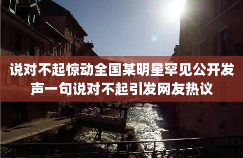 说对不起惊动全国某明星罕见公开发声一句说对不起引发网友热议
