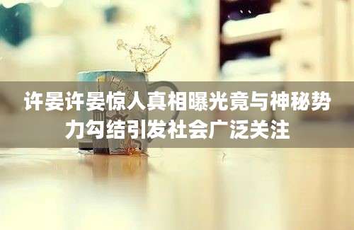 许晏许晏惊人真相曝光竟与神秘势力勾结引发社会广泛关注