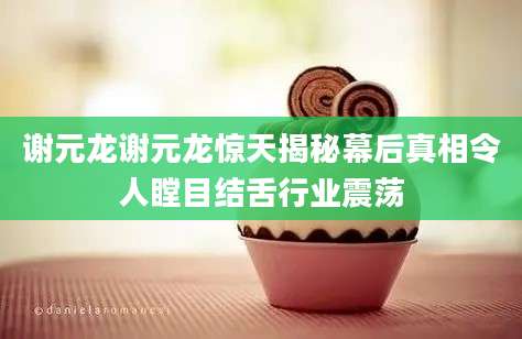谢元龙谢元龙惊天揭秘幕后真相令人瞠目结舌行业震荡