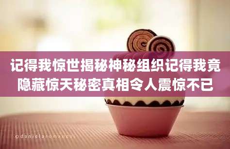 记得我惊世揭秘神秘组织记得我竟隐藏惊天秘密真相令人震惊不已