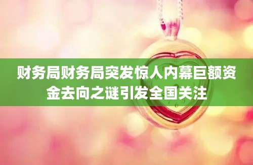 财务局财务局突发惊人内幕巨额资金去向之谜引发全国关注