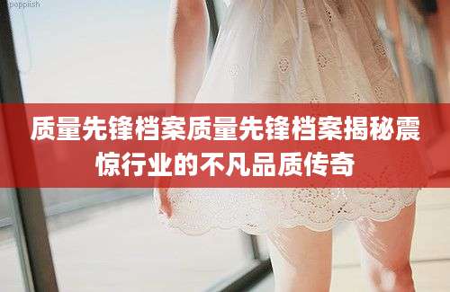 质量先锋档案质量先锋档案揭秘震惊行业的不凡品质传奇