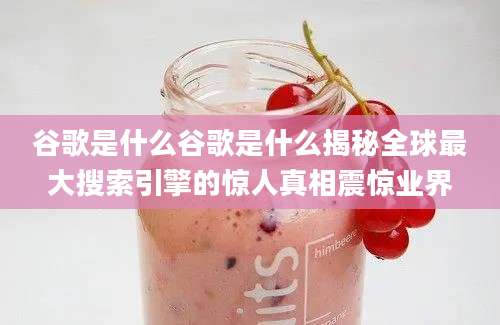 谷歌是什么谷歌是什么揭秘全球最大搜索引擎的惊人真相震惊业界
