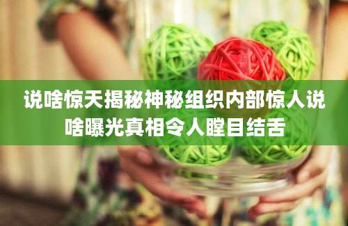 说啥惊天揭秘神秘组织内部惊人说啥曝光真相令人瞠目结舌