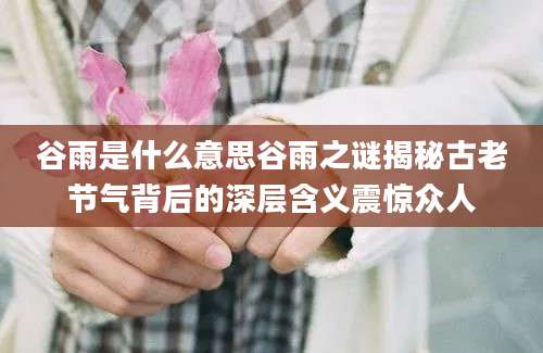 谷雨是什么意思谷雨之谜揭秘古老节气背后的深层含义震惊众人